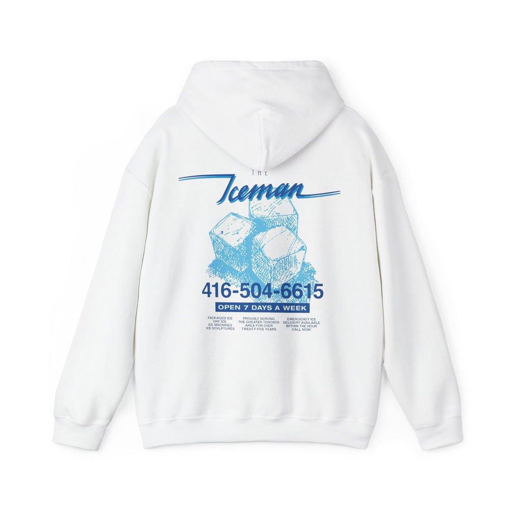 ICEMAN Blue Graphic White Hoodie